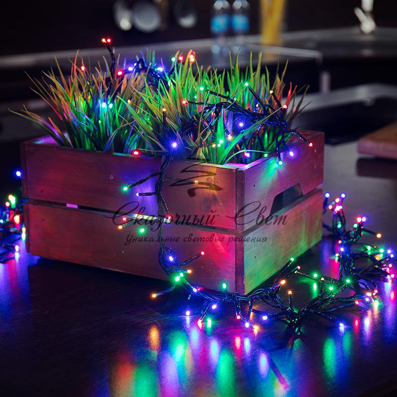 Гирлянда «Кластер LED» 3 м, темно-зеленый ПВХ IP20, 288 диодов, цвет мультиколор - Image 2