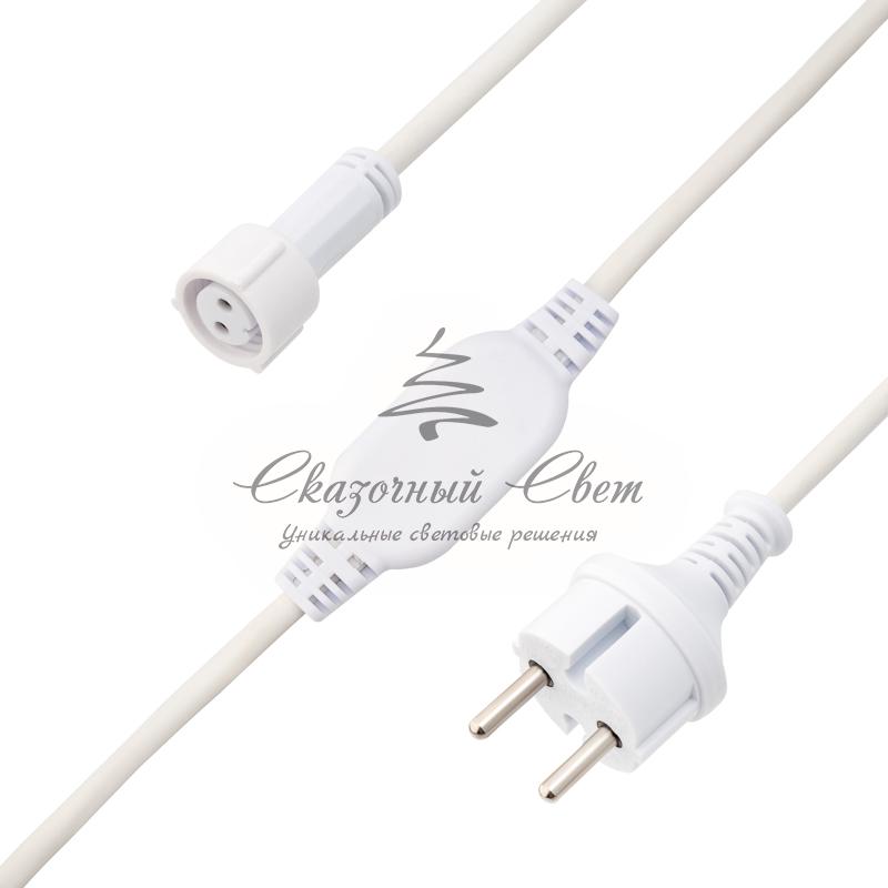 Шнур питания для гирлянды «Дюраплей» 4 А, подключение до 200 м, белый каучук, 230 В - Image 2