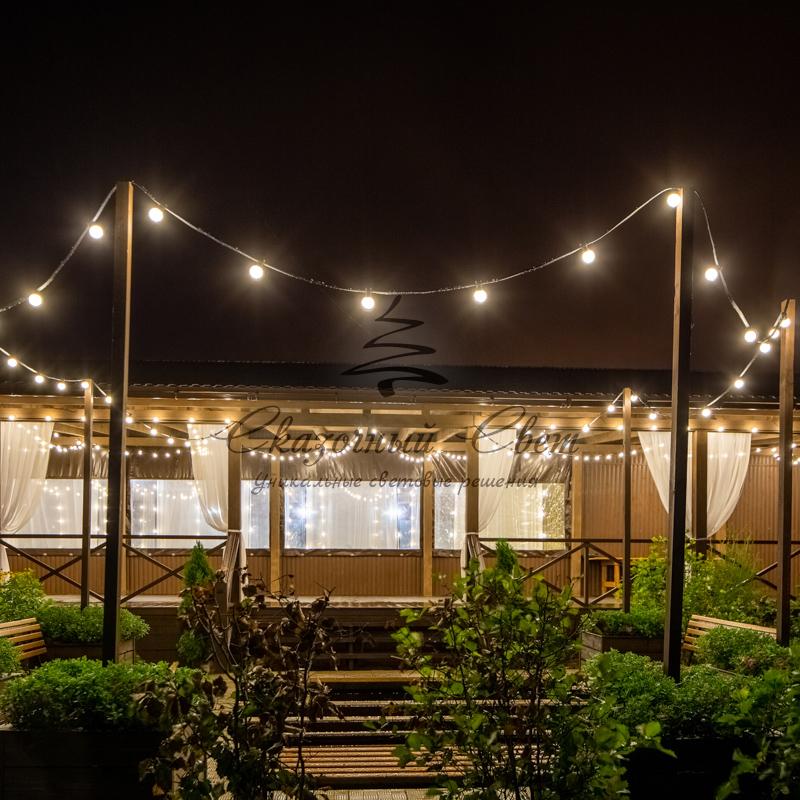 Уличная гирлянда «Лофт», черный каучук, 20 матовых ламп х 5 LED, влагостойкая IP44 - Image 2