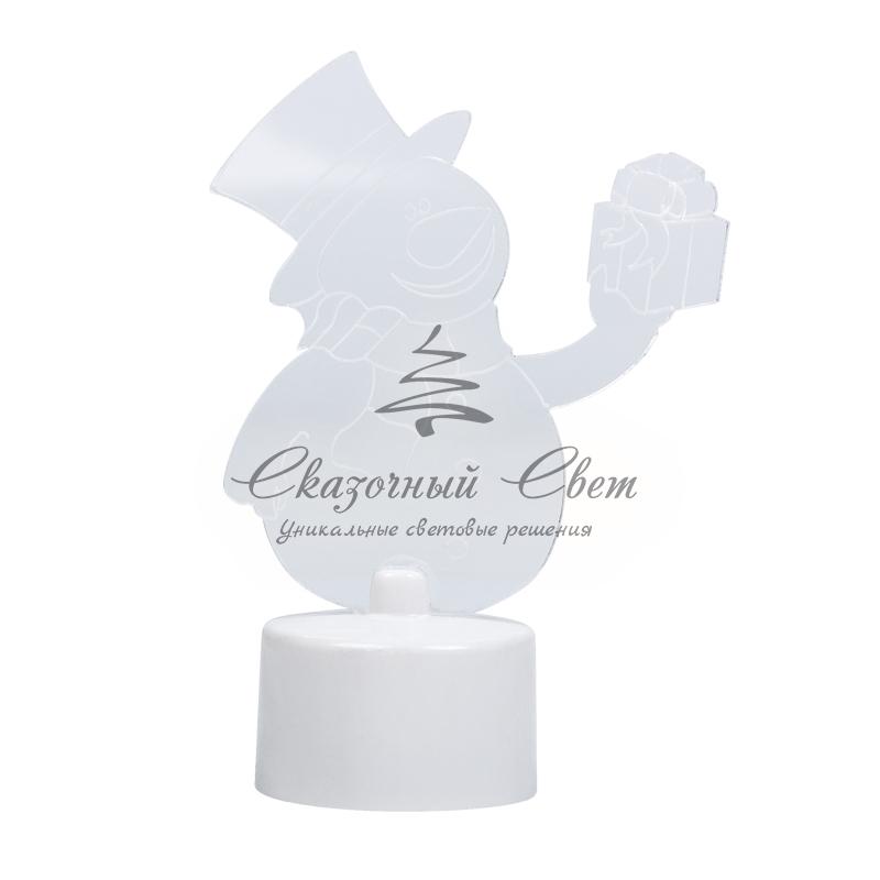 Фигура светодиодная на подставке "Снеговик с подарком 2D", RGB - Image 2