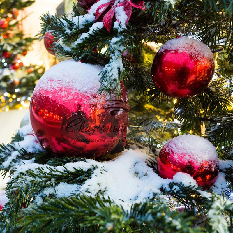 Елочная фигура "Шар", 25 см, цвет красный глянцевый - Image 2