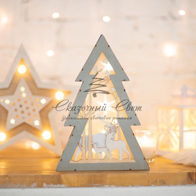 Деревянная фигурка с подсветкой «Елочка» 20х6,5х29 см - Image 2