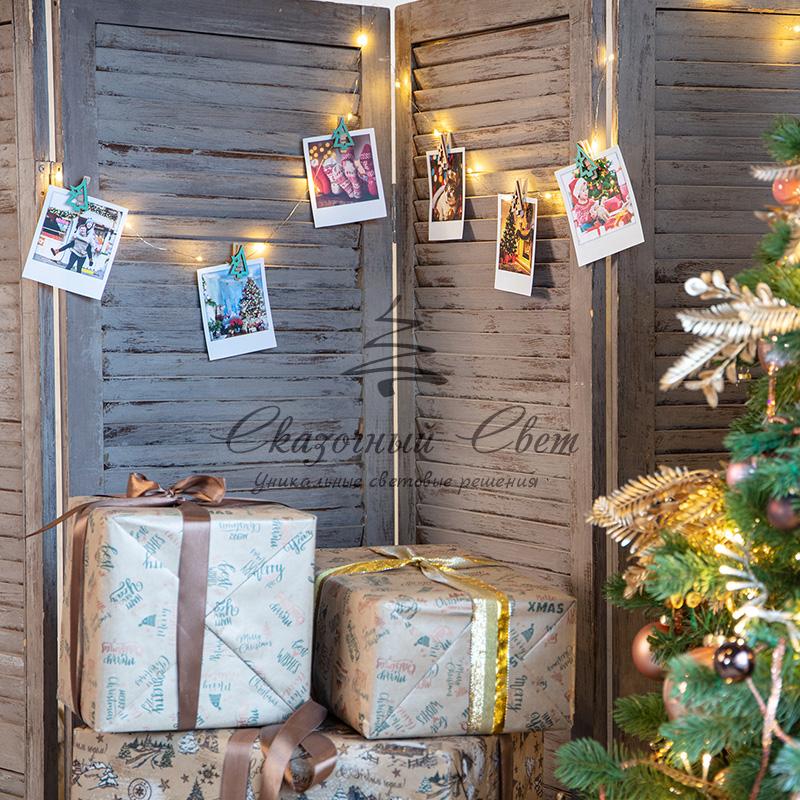 Деревянные прищепки «Новогодняя ель» 14.5x4.5x1.6 cм, 6 шт. NEON-NIGHT - Image 2