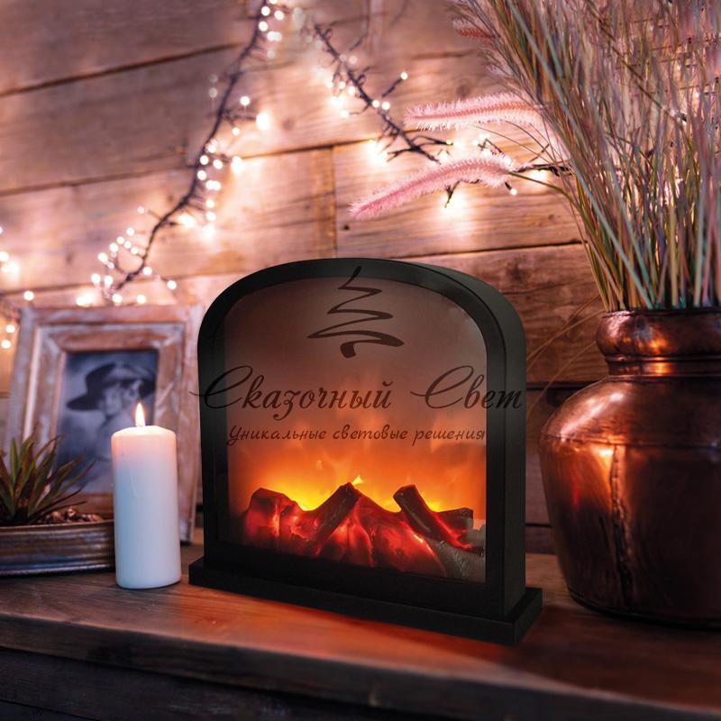 Светодиодный камин «Шале» с эффектом живого огня 30х13х28 см, батарейки 3хС (не в комплекте) или от USB (в комплекте) - Image 2