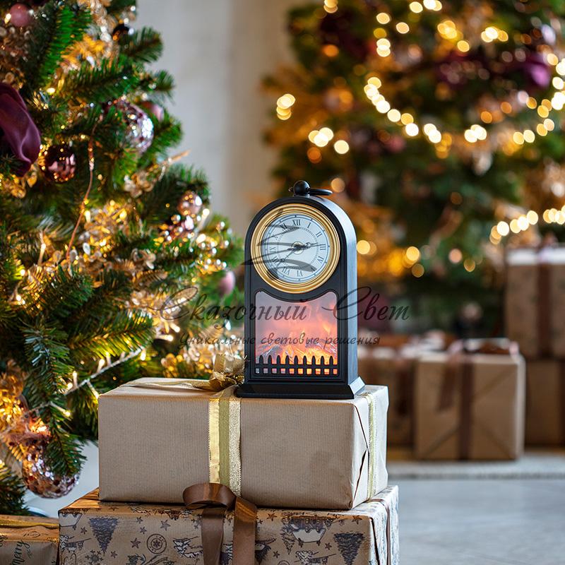 Светодиодный камин «Старинные часы» с эффектом живого огня 14,7x11,7x25 см, черный, батарейки 2хС (не в комплекте) USB NEON-NIGHT - Image 2