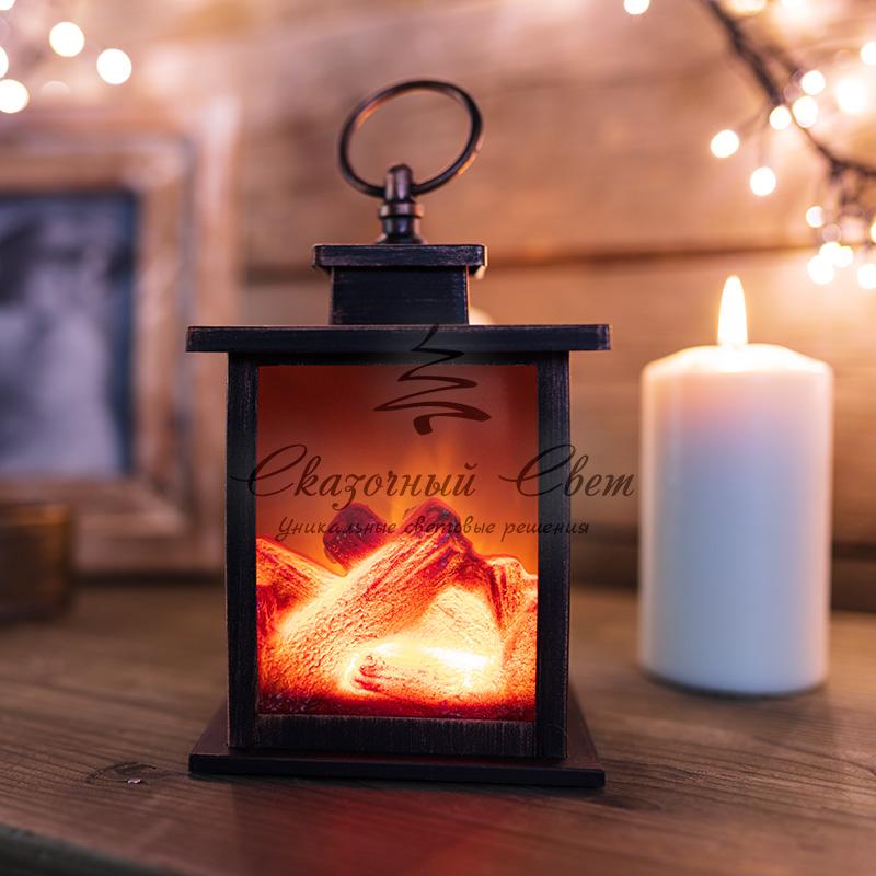 Светодиодный камин "Кантри" с эффектом живого огня 12х12х18,5 см, батарейки 3хАА (не в комплекте) - Image 2