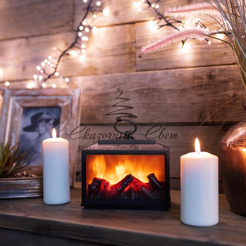 Декоративный камин "Сканди" с эффектом живого огня 18х9х16 см, батарейки 3хС (не в комплекте) - Image 2