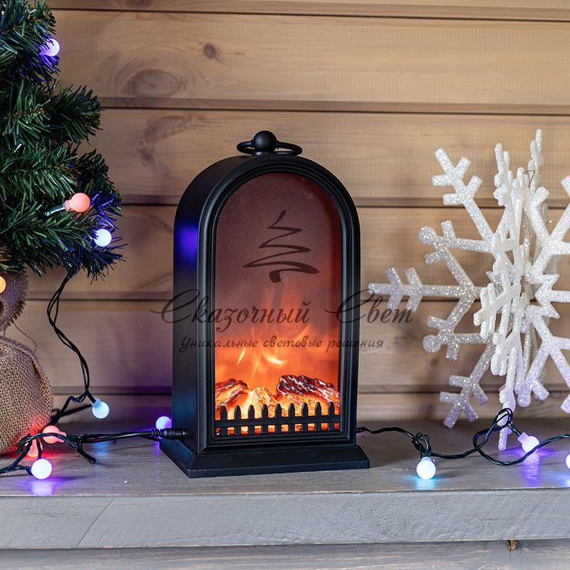 Светодиодный камин «Фьюжн» с эффектом живого огня 14,7x11,7x25 см, батарейки 2хС (не в комплекте) USB, черный - Image 2