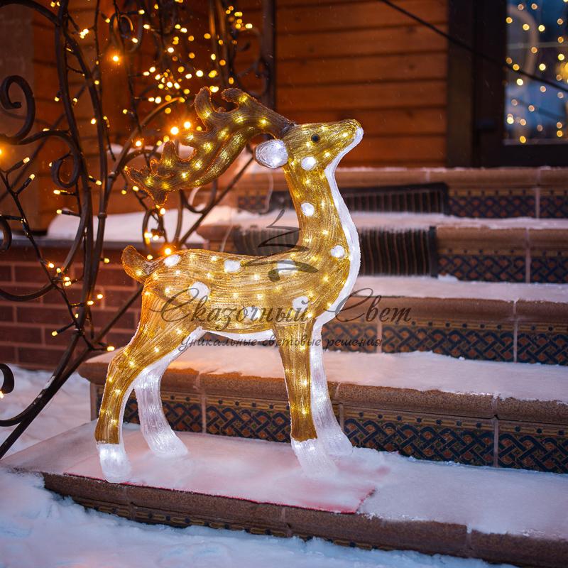 Акриловая светодиодная фигура «Пятнистый олень» 50х25х75 см, IP65, понижающий трансформатор в комплекте NEON-NIGHT - Image 2