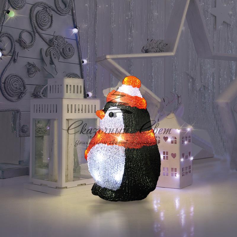 Акриловая светодиодная фигура «Пингвиненок» 19х14,5х25 см, 20 светодиодов, батарейки 2хAA (не входят в комплект) NEON-NIGHT - Image 2