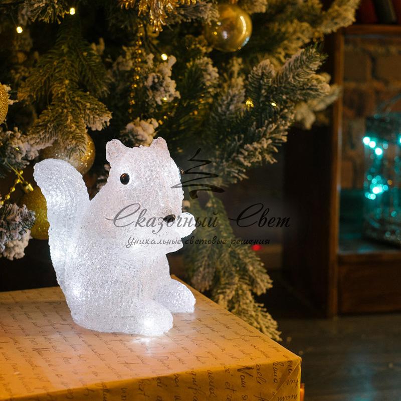 Акриловая светодиодная фигура "Белка" 17,5х12х18 см, 4,5 В, 3 батарейки AAA (не входят в комплект), 12 светодиодов, NEON-NIGHT - Image 2