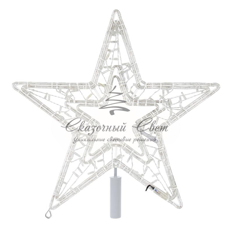 Светодиодная фигура «Звезда» 80 см, 80 светодиодов, с трубой и подвесом, цвет свечения теплый белый/белый NEON-NIGHT - Image 2