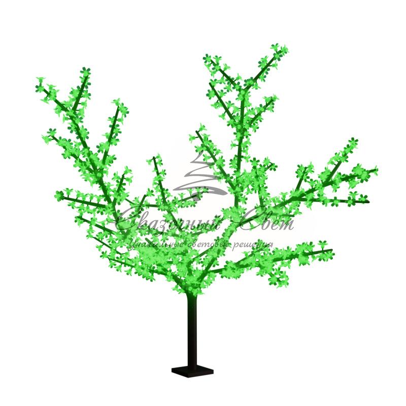 Светодиодное дерево "Сакура", высота 1,5м, диаметр кроны 1,8м, зеленые светодиоды, IP 65, понижающий трансформатор в комплекте, NEON-NIGHT - Image 2