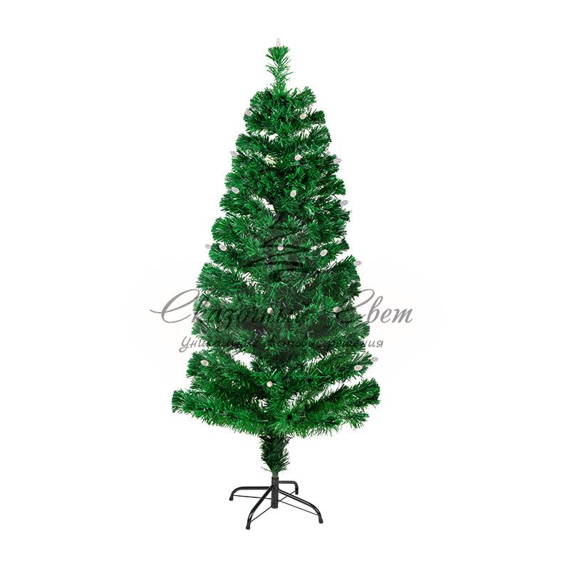 Новогодняя Ель с шишками 150 см фибро-оптика ТЕПЛЫЙ БЕЛЫЙ цвет - Image 2