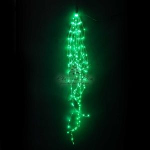 Гирлянда Роса «Конский Хвост» 2.5м Зеленая, 24В, 700 LED, Провод Прозрачный Проволока, IP67