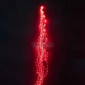 Гирлянда Роса «Конский Хвост» 2.5м Красная, 24В, 700 LED, Провод Прозрачный Проволока IP67