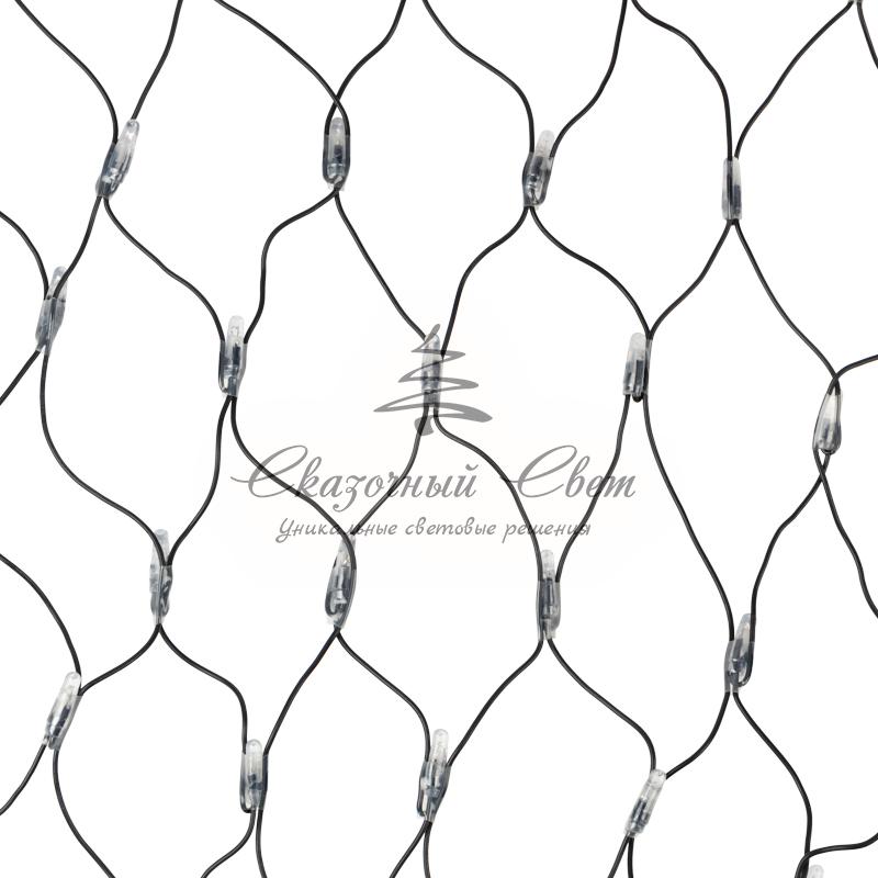 Гирлянда "Сеть" 2х1,5м, черный ПВХ, 288 LED ТЕПЛЫЙ БЕЛЫЙ - Image 3