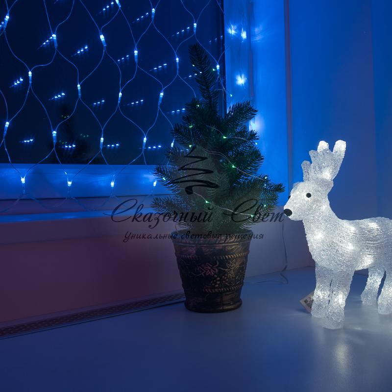 Гирлянда "Сеть" 1,5х1,5м, прозрачный ПВХ, 150 LED Синие - Image 3