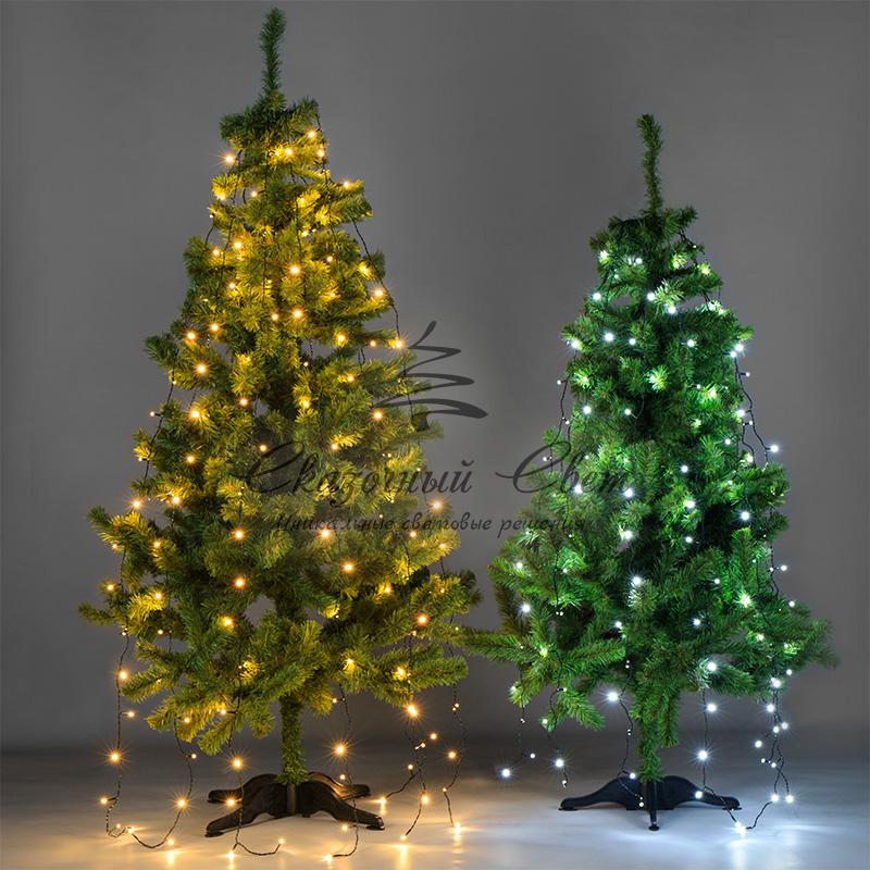 Елочная гирлянда с кольцом, 7 нитей по 1,5 метра, цвет диодов теплый белый, не соединяется - Image 3