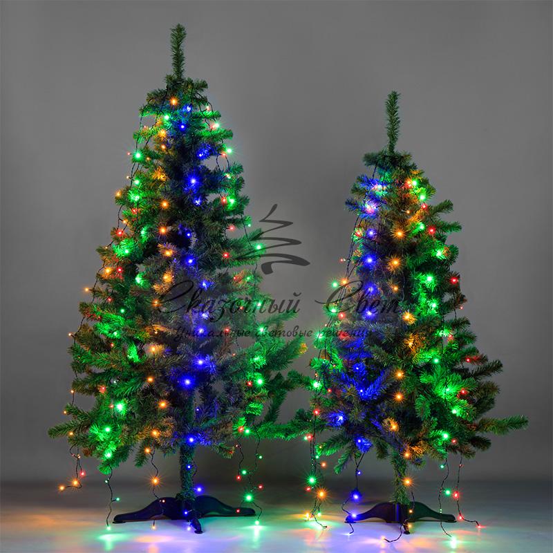 Елочная гирлянда с кольцом, 7 нитей по 1,8 метра, цвет диодов мультиколор, не соединяется - Image 3