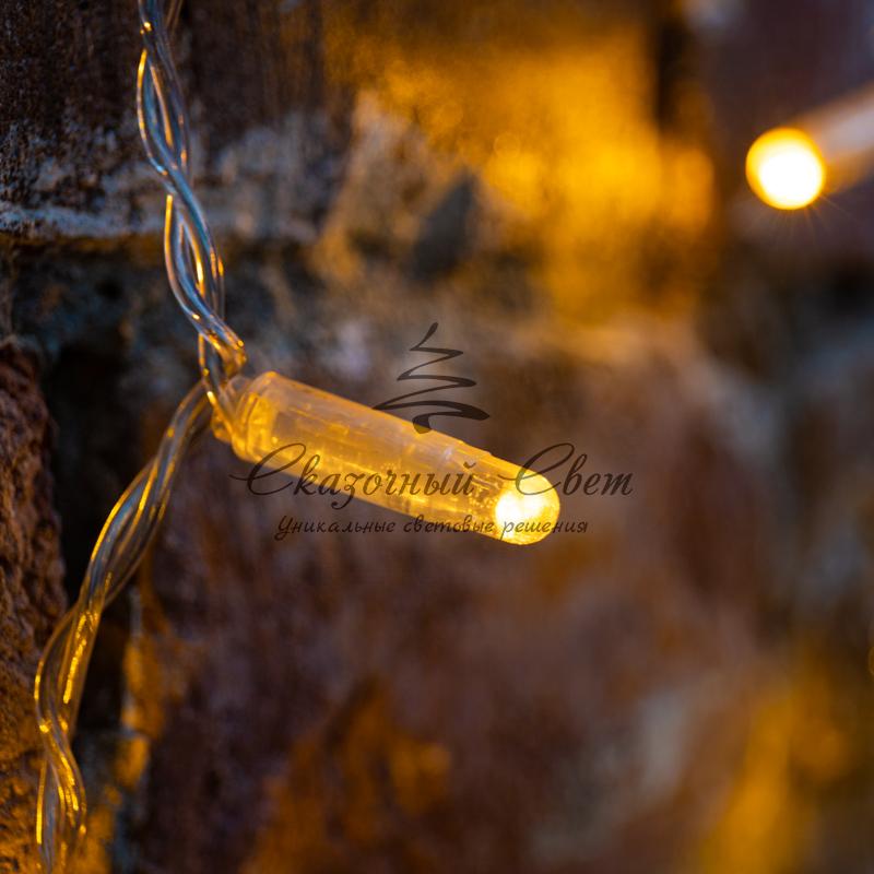 Гирлянда "Светодиодный Дождь" 2х3м, постоянное свечение, прозрачный провод, 230 В, диоды ЖЁЛТЫЕ - Image 3