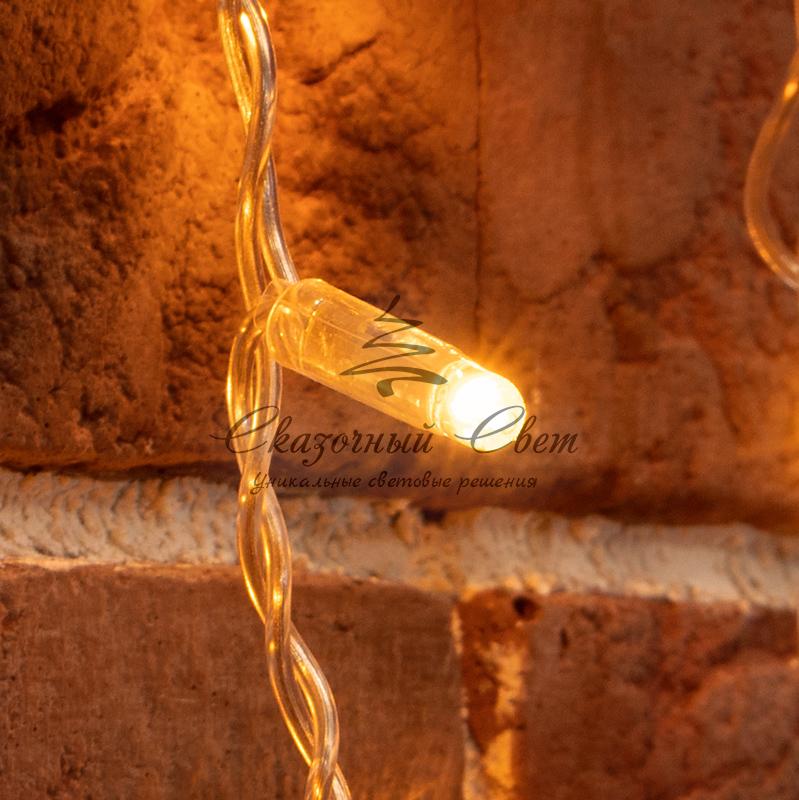 Гирлянда "Светодиодный Дождь" 2х3м, постоянное свечение, прозрачный провод, 230 В, диоды ЖЁЛТЫЕ - Image 3