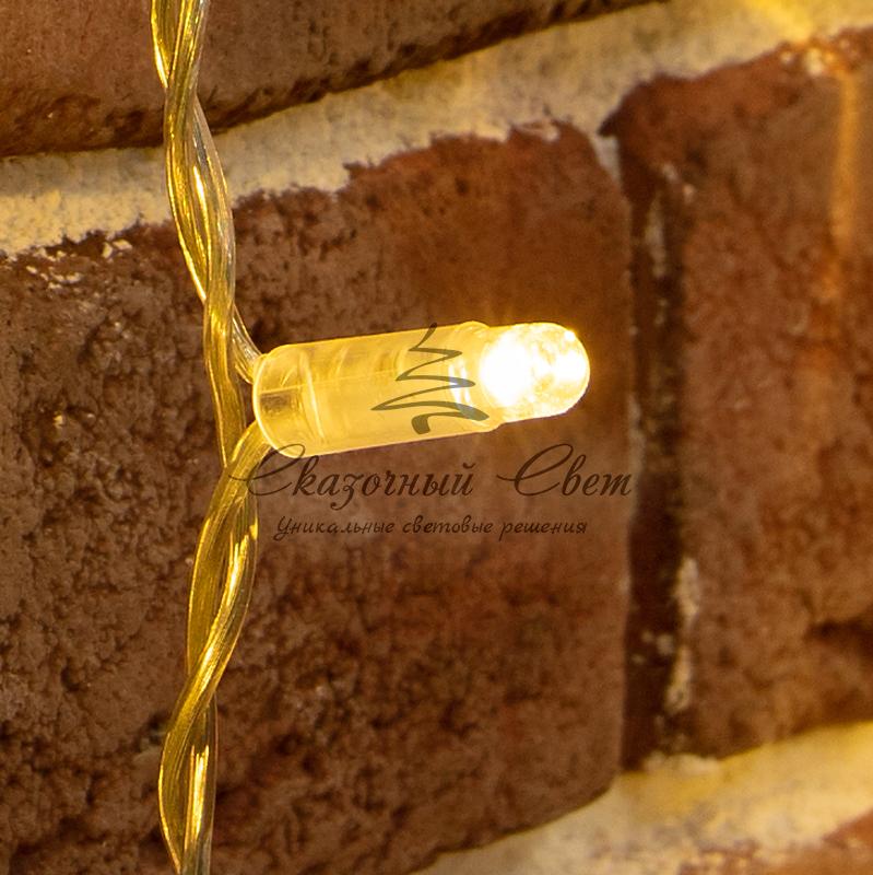 Гирлянда "Светодиодный Дождь" 2х3м, постоянное свечение, прозрачный провод, 230 В, цвет: Золото - Image 3
