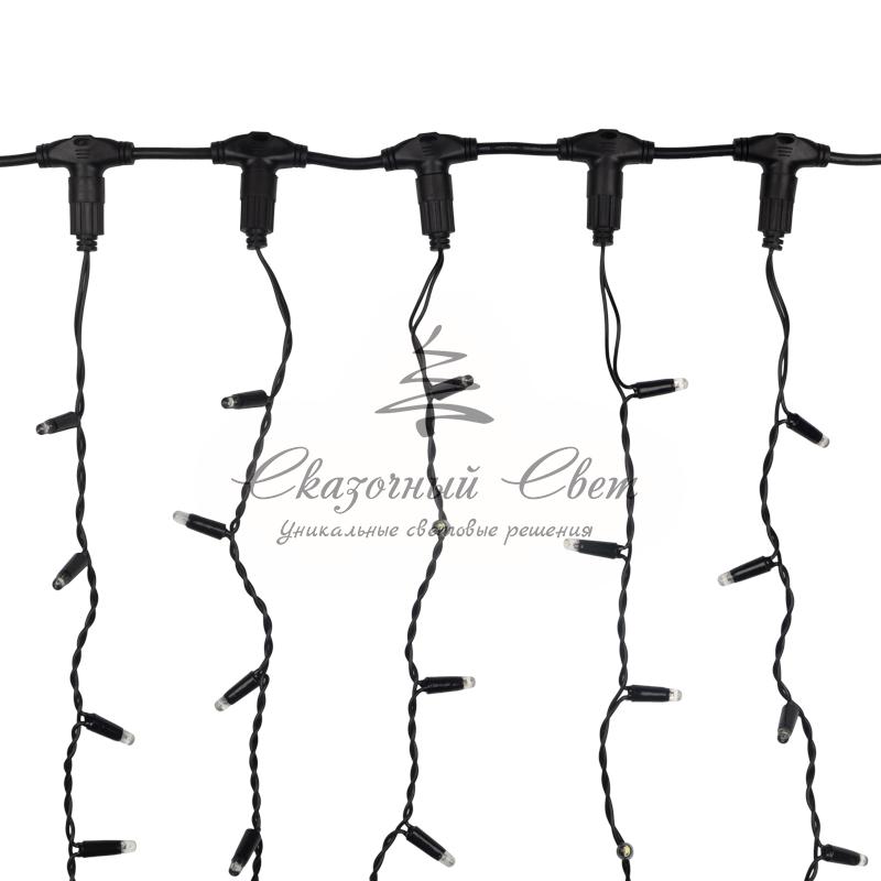 Гирлянда "Светодиодный Дождь" 2х1,5м, эффект мерцания, черный провод, 230 В, диоды БЕЛЫЕ - Image 3