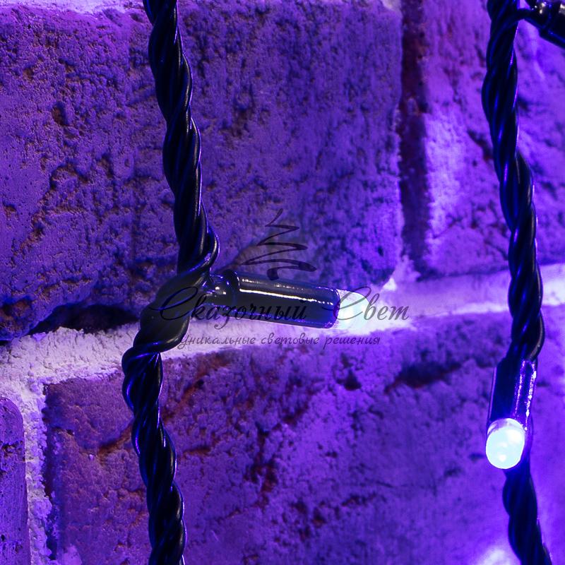 Гирлянда "Светодиодный Дождь" 2х6м, эффект водопада, черный провод, 230 В, диоды СИНИЕ - Image 3