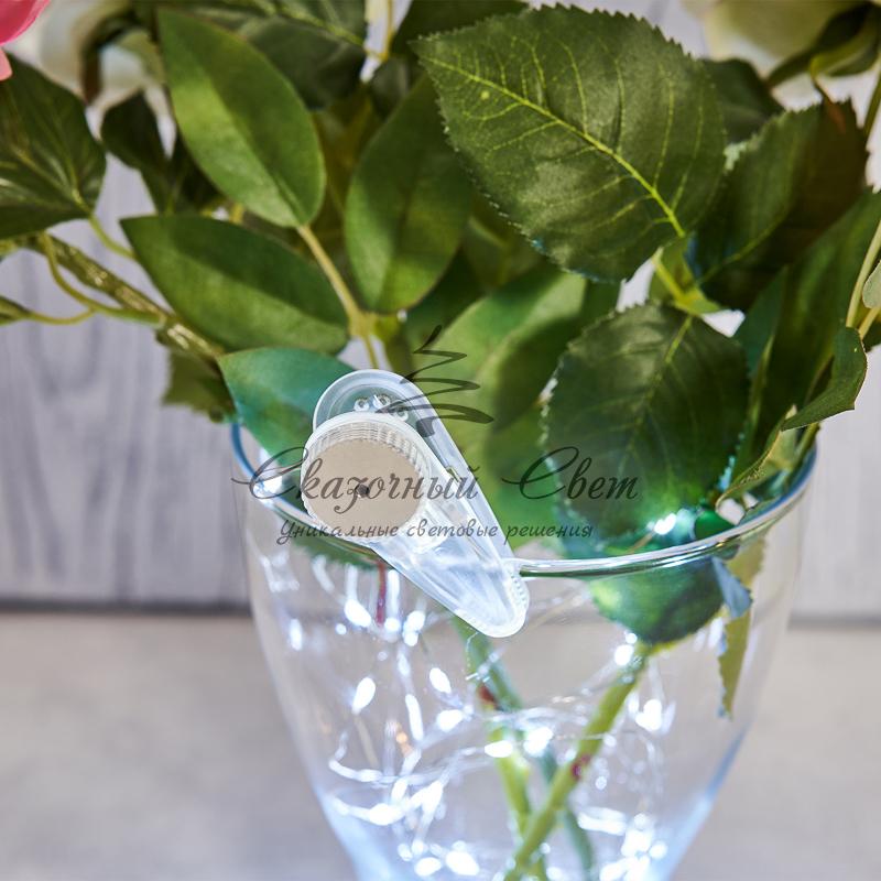 Гирлянда «Роса» с прищепкой 3 м, 30 LED, белое свечение, 2хCR2032 в комплекте NEON-NIGHT - Image 3