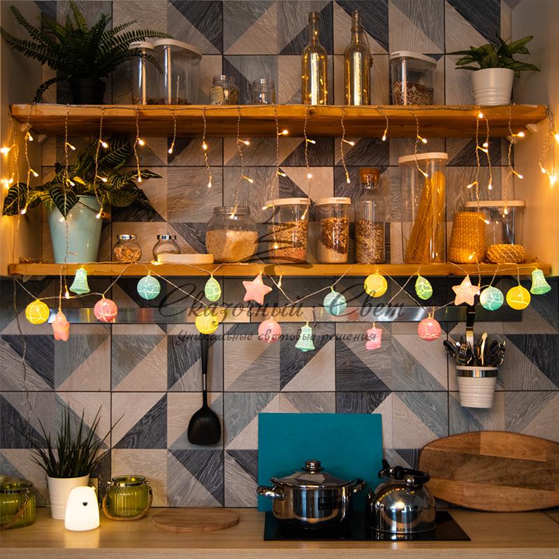 Гирлянда светодиодная «Карамельки» 1.5 м, прозрачный ПВХ, 10 LED, теплый белый, питание 2 х АА (батарейки не в комплекте) - Image 3