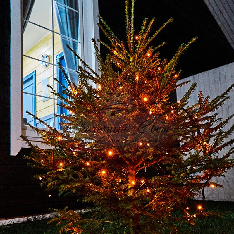 Гирлянда "Твинкл Лайт" 10 м, черный ПВХ, 100 диодов, цвет оранжевый - Image 3