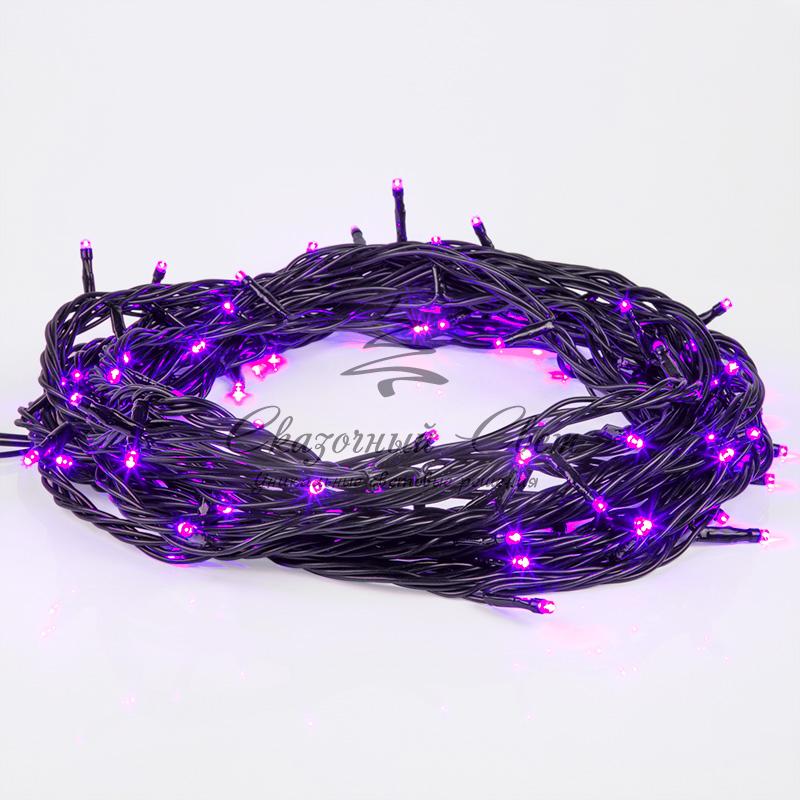 Гирлянда "Твинкл Лайт" 10 м, черный ПВХ, 100 диодов, цвет фиолетовый - Image 3
