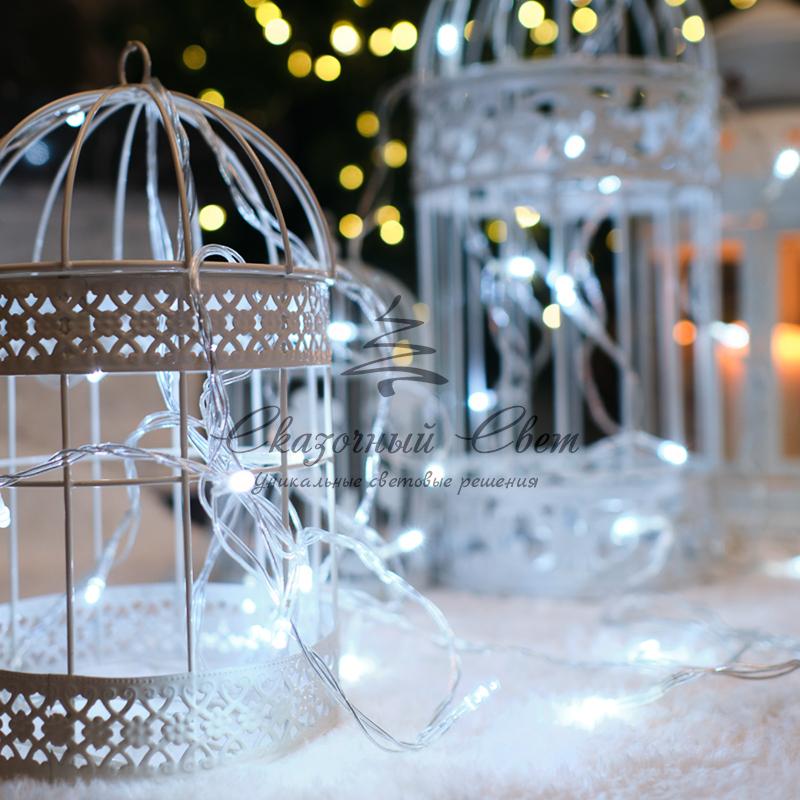 Гирлянда "Твинкл Лайт" 6 м, прозрачный ПВХ, 40 LED, цвет Белый - Image 3