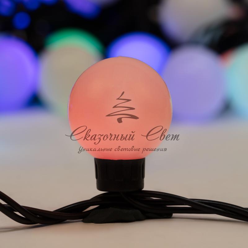 Гирлянда "Мультишарики" Ø38 мм, 10 м, черный ПВХ, 40 диодов, цвет RGB - Image 3