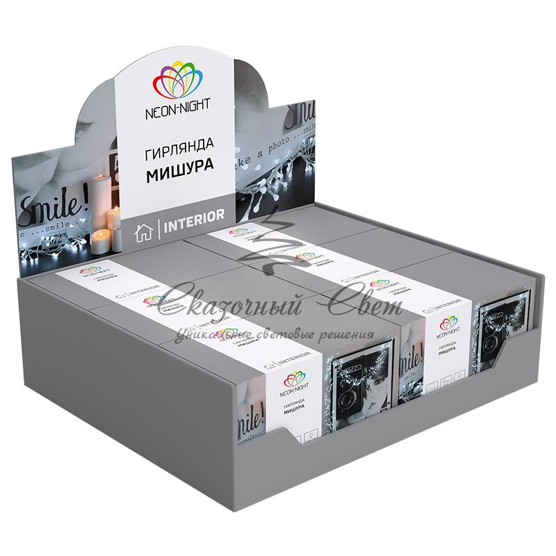 Гирлянда "Мишура LED" 6 м прозрачный ПВХ, 576 диодов, цвет синий - Image 3