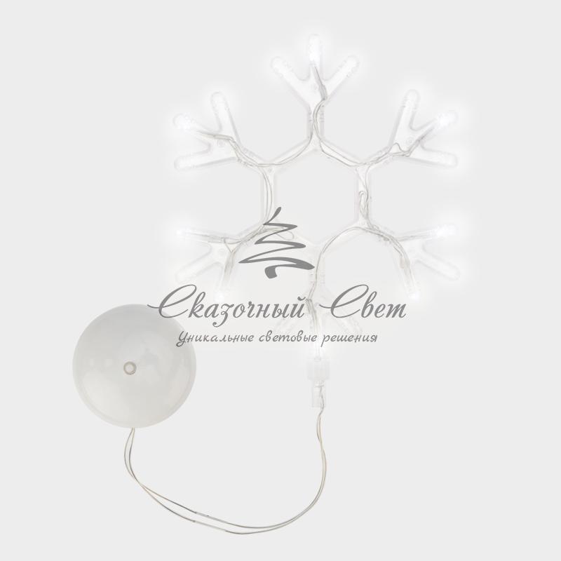 Фигура светодиодная «Снежинка» на присоске с подвесом, цвет белый - Image 3