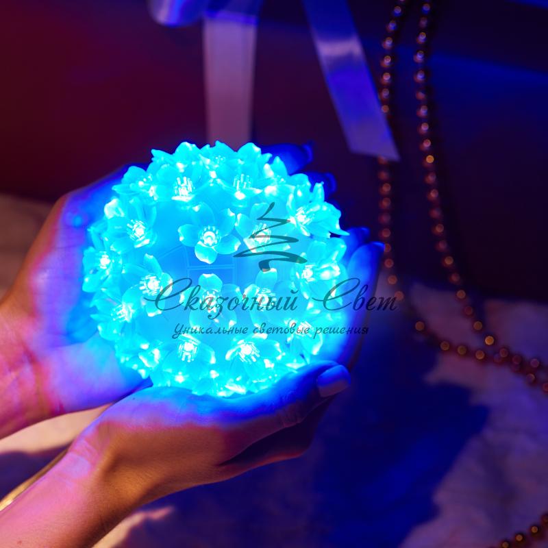 Шар светодиодный 230V, диаметр 12 см, 50 светодиодов, цвет синий - Image 3