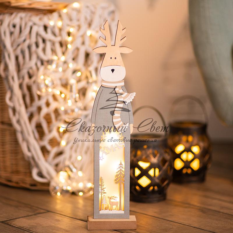Деревянная фигурка с подсветкой «Рождественский олень» 11х5х47 см - Image 3