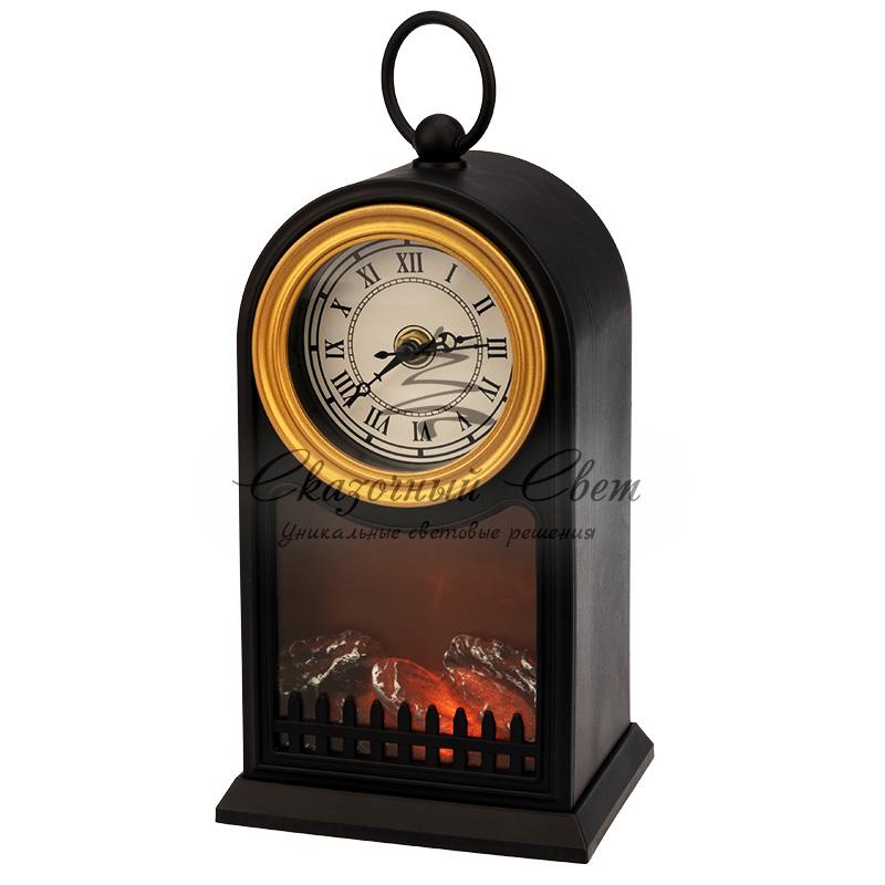 Светодиодный камин «Старинные часы» с эффектом живого огня 14,7x11,7x25 см, черный, батарейки 2хС (не в комплекте) USB NEON-NIGHT - Image 3