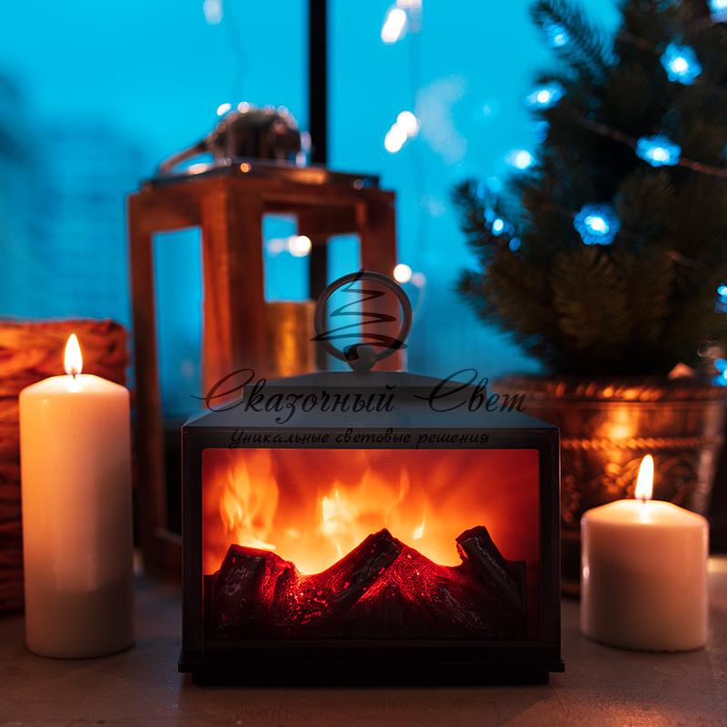 Декоративный камин "Сканди" с эффектом живого огня 18х9х16 см, батарейки 3хС (не в комплекте) - Image 3