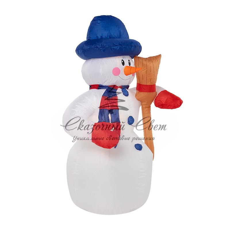 3D фигура надувная "Снеговик с метлой", размер 240 см, внутренняя подсветка 5 LED, компрессор с адаптером 12В, IP 65 NEON-NIGHT - Image 3