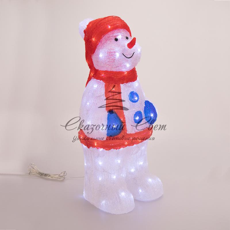 Акриловая светодиодная фигура «Снеговик в синих варежках» 31х25х59 см, IP65, понижающий трансформатор в комплекте NEON-NIGHT - Image 3