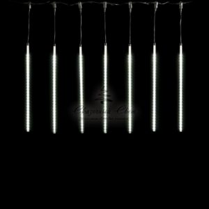 Гирлянда Тающие Сосульки 10шт по 50см, 24В, 720 Белых Светодиодов, Провод Черный ПВХ, IP55