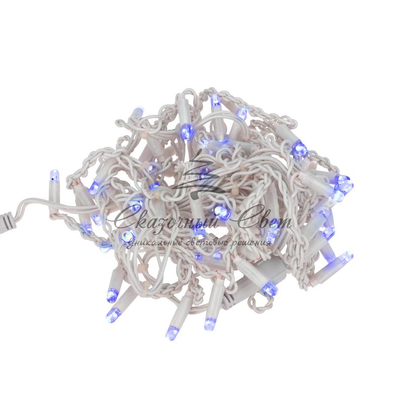 Гирлянда Айсикл (бахрома) светодиодный, 2,4 х 0,6 м, белый провод, 230 В, диоды синие, 76 LED - Image 4