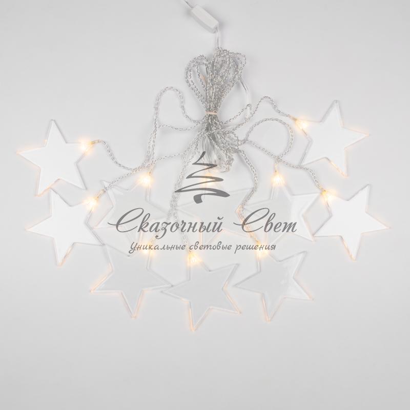 Гирлянда светодиодная «Звезды» 1,5х0,6 м, прозрачный провод, теплый белый свет свечения NEON-NIGHT - Image 4