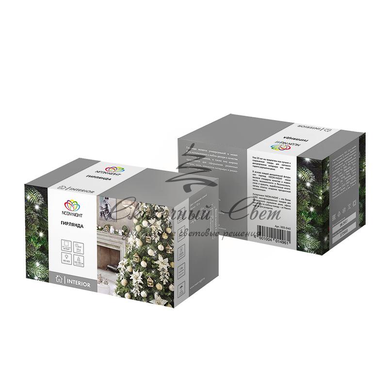 Гирлянда "Твинкл Лайт" 10 м, темно-зеленый ПВХ, 80 LED, цвет белый - Image 4