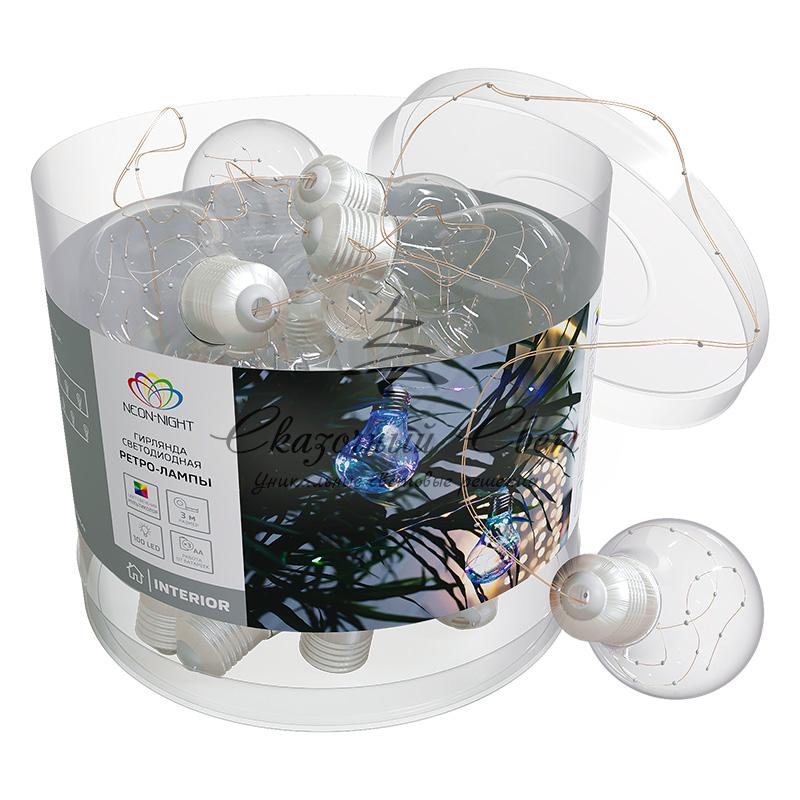 Гирлянда светодиодная "Ретро-лампы", 3 м, Мультиколор - Image 4