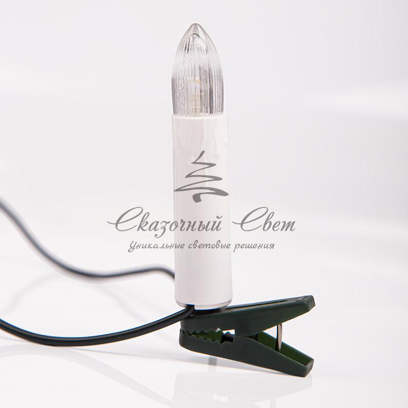 Гирлянда "Свечи" 10м, темно-зеленый ПВХ, 50 LED ТЕПЛЫЙ БЕЛЫЙ - Image 4
