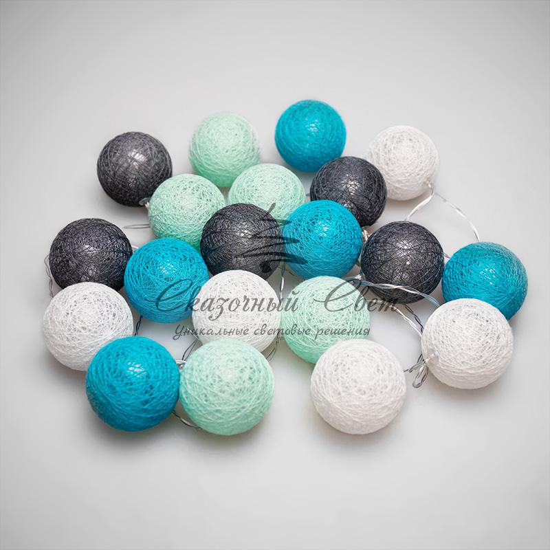 Тайские фонарики «Северное сияние» 3,5 м, прозрачный ПВХ, 20 LED, теплый белый, питание 2 х АА (батарейки не в комплекте) - Image 4